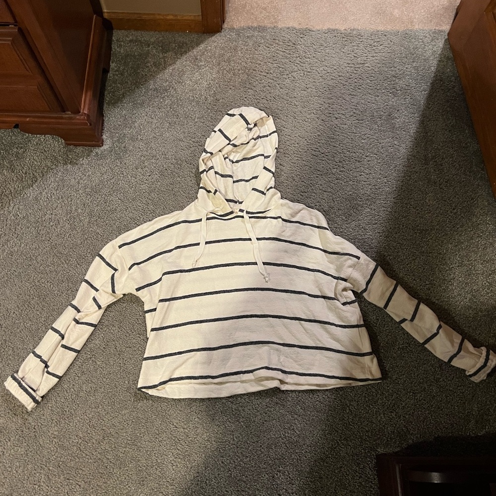LOVE STITCH- Womens comfy striped hoodie
